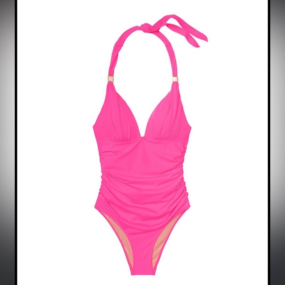Victoria's Secret Other - Victoria Secret Swim Small Ruched Push-up One-piece Hot Pink Swimsuit NWT